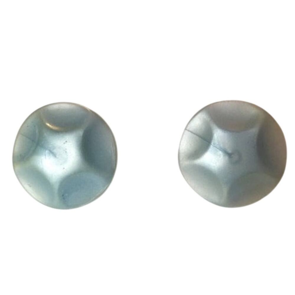 Vintage Light Blue Plastic Clip-On Earrings 1” Round Retro Mod Mid-Century Cute